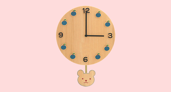 振り子付き時計(くま/青)